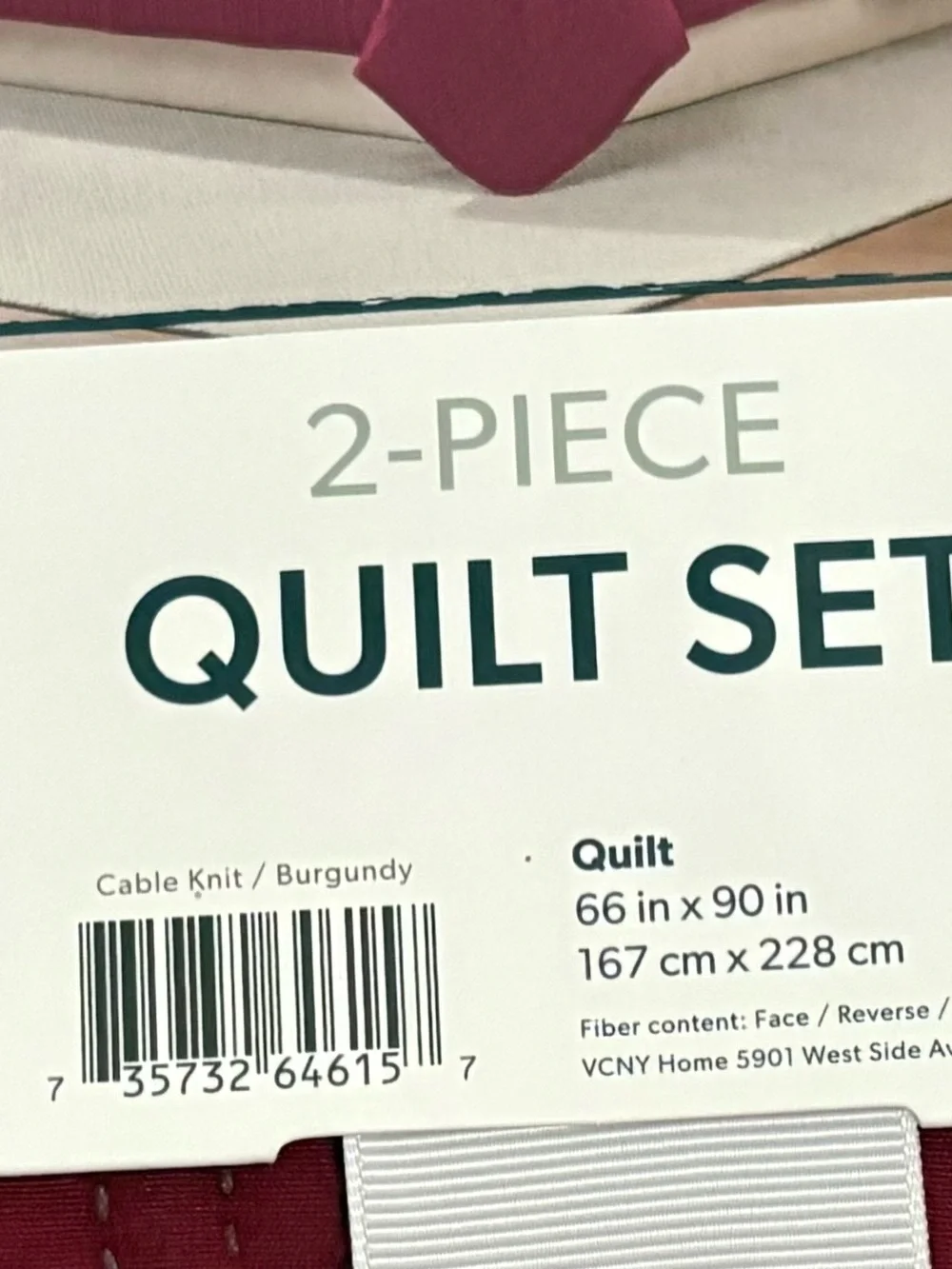 Twin 2-Piece Quilted Quilt Set - Burgundy